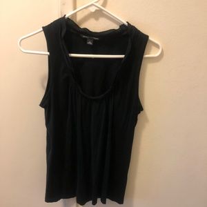 Banana Republic Black Tank Top w/sheer trimming neckline